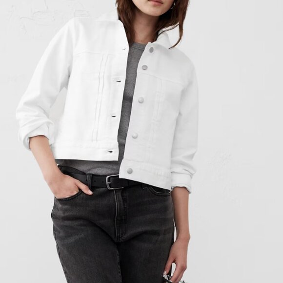 Banana Republic Factory Jackets & Blazers - Banana Republic Factory Women's Denim Trucker Jacket, White, Large, NWT